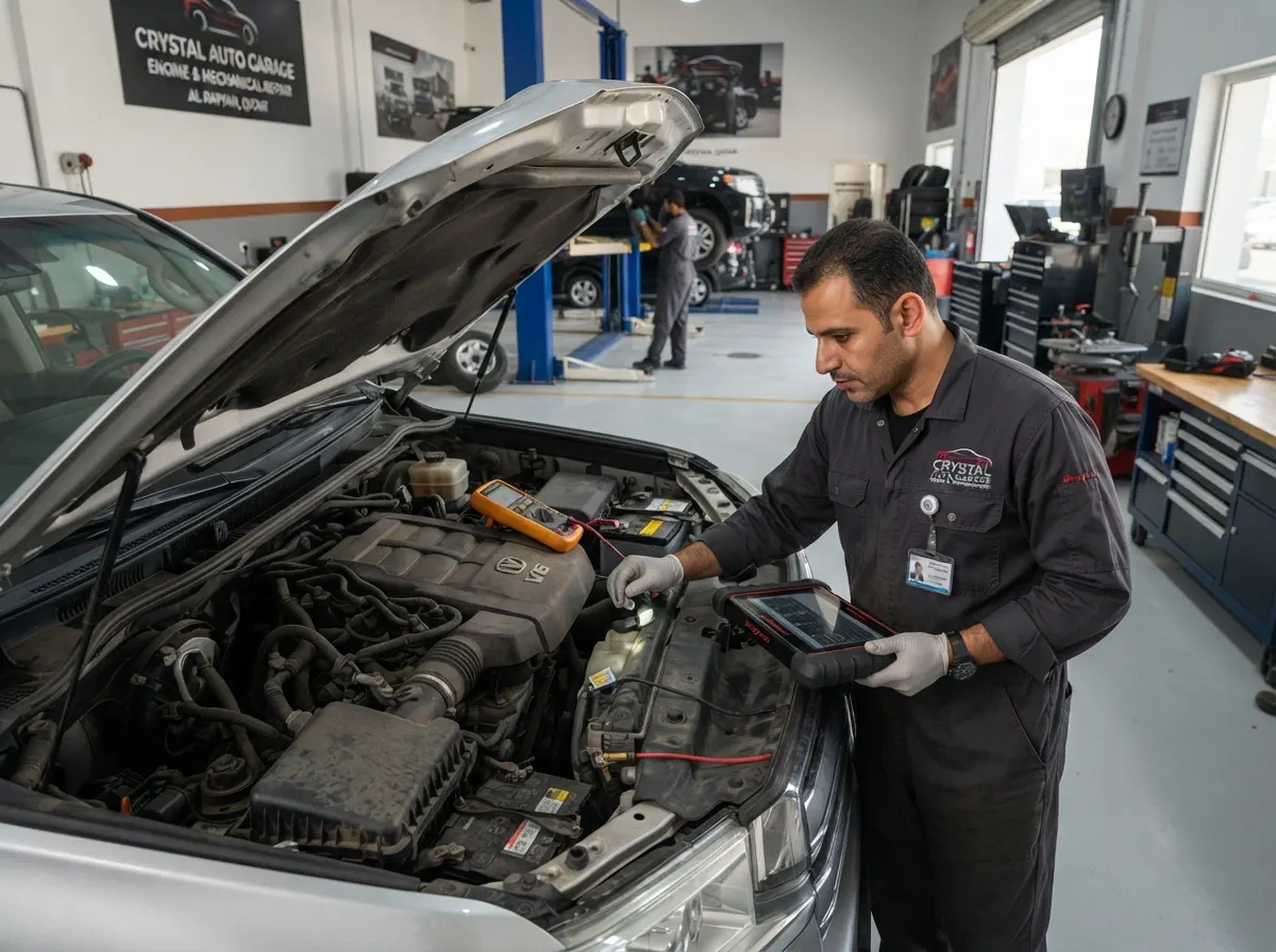 Professional car engine diagnostics and mechanical repair service in Qatar