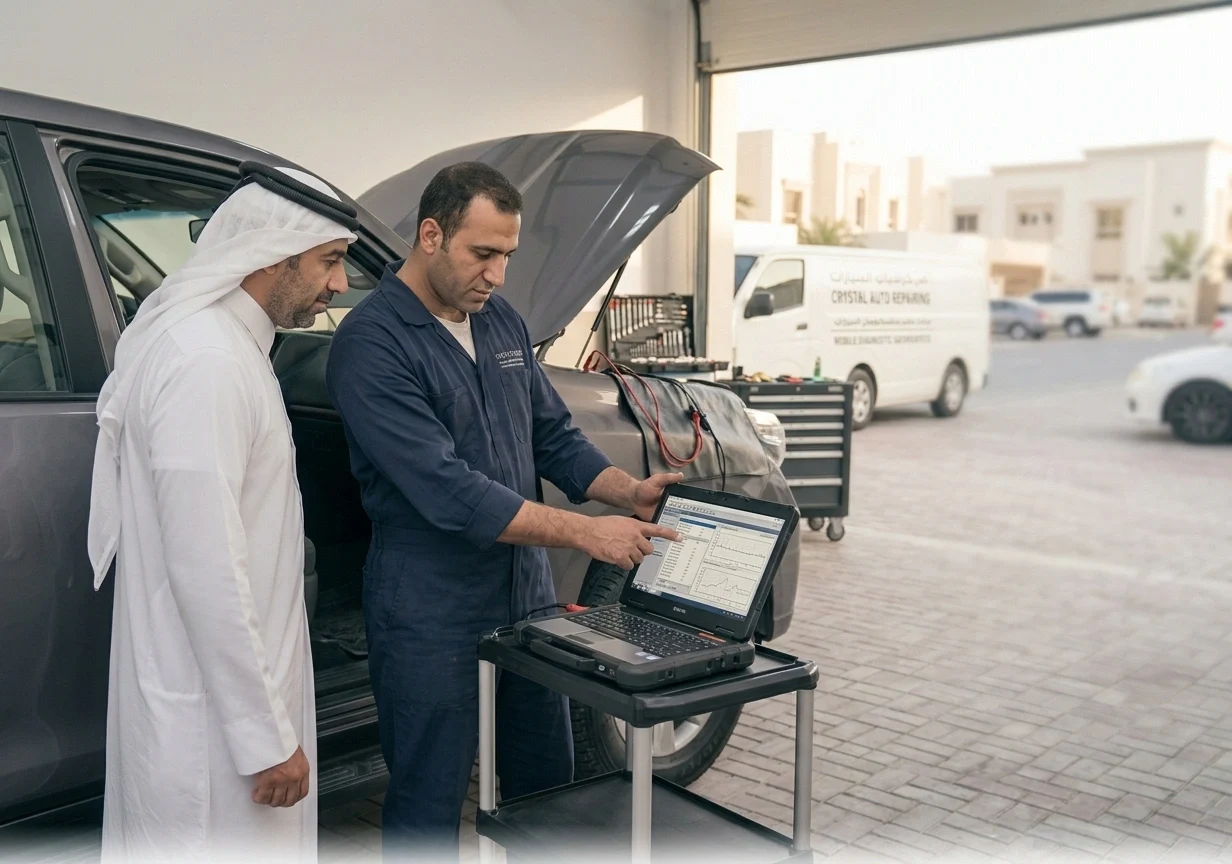 Professional car computer check process for vehicle fault diagnosis in Qatar