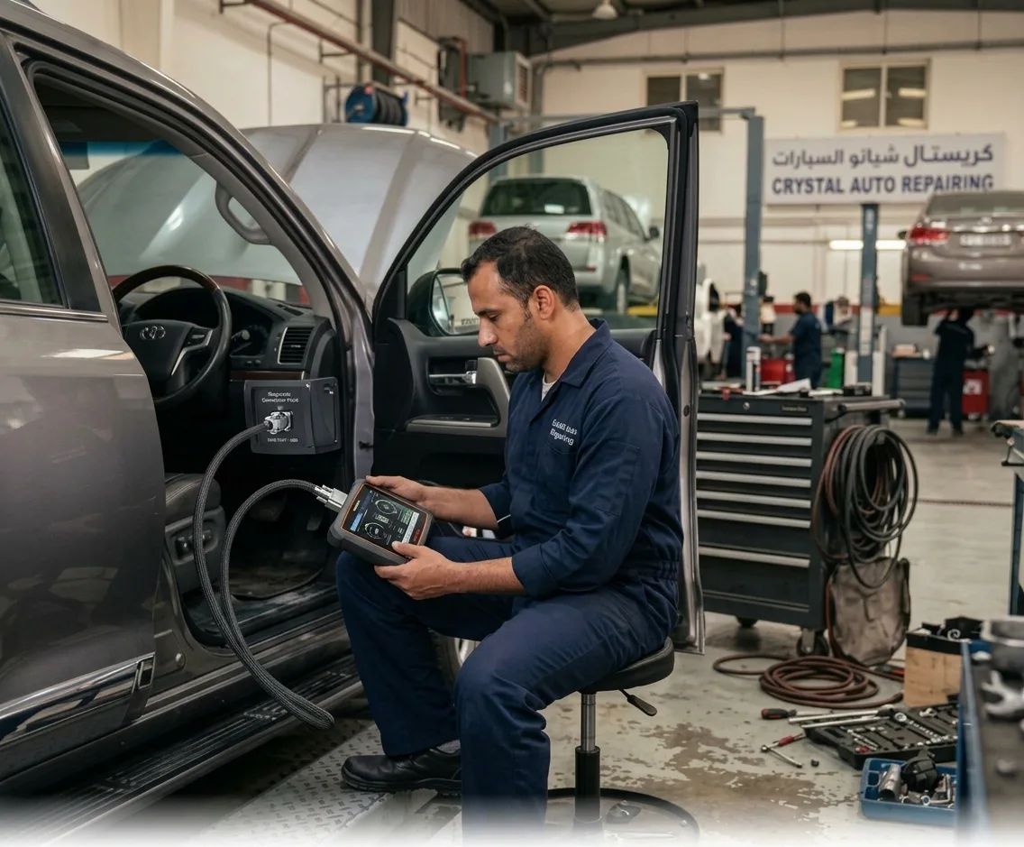 Professional ECU diagnostics service for vehicle computer scanning in Qatar